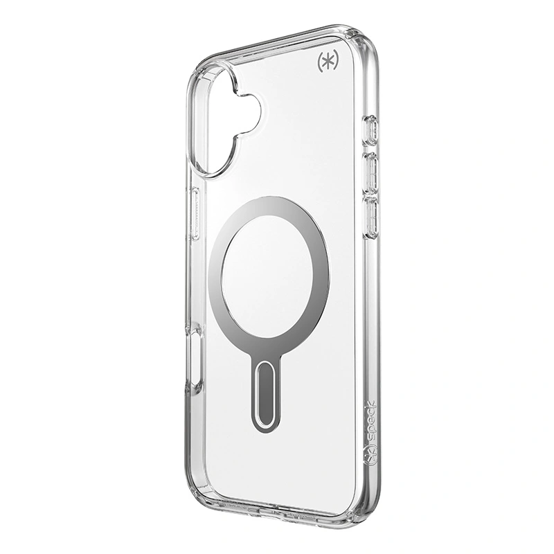 Kryt Speck Presidio Perfect-Clear ClickLock & MagSafe Apple iPhone 16 Plus (Clear / Chrome Finish / Serene Silver)