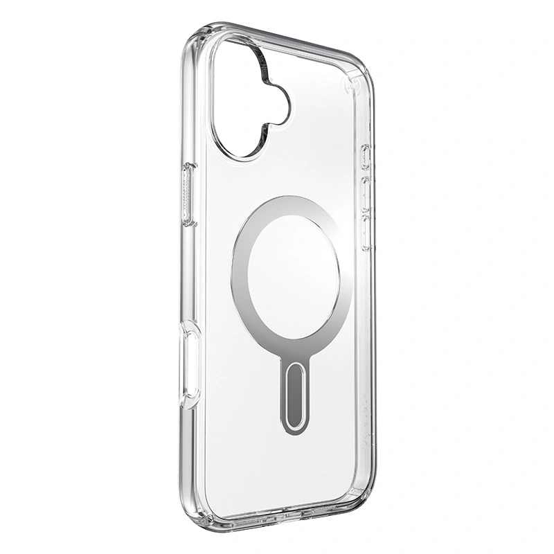 Kryt Speck Presidio Perfect-Clear ClickLock & MagSafe Apple iPhone 16 Plus (Clear / Chrome Finish / Serene Silver)