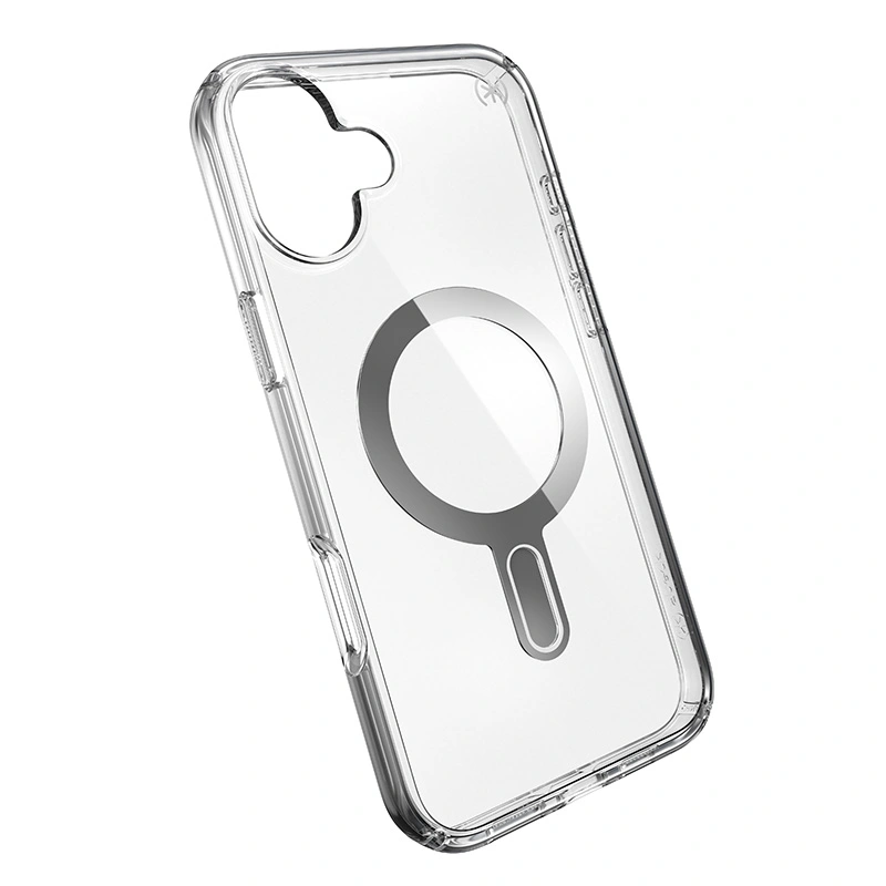 Kryt Speck Presidio Perfect-Clear ClickLock & MagSafe Apple iPhone 16 Plus (Clear / Chrome Finish / Serene Silver)
