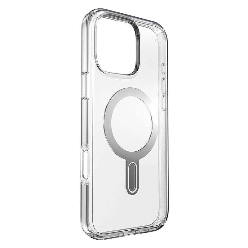 Kryt Speck Presidio Perfect-Clear ClickLock & MagSafe Apple iPhone 16 Pro Max (Clear / Chrome Finish / Serene Silver)