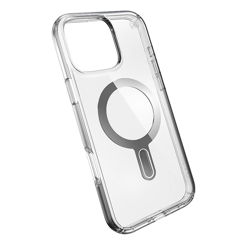 Kryt Speck Presidio Perfect-Clear ClickLock & MagSafe Apple iPhone 16 Pro Max (Clear / Chrome Finish / Serene Silver)