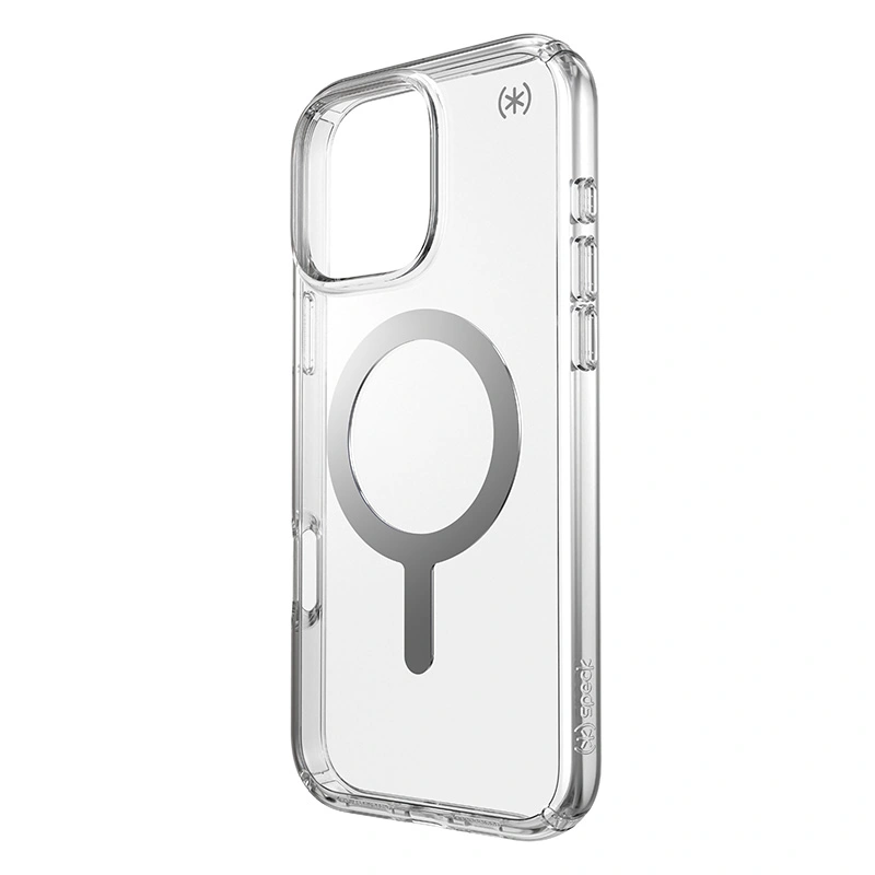 Kryt Speck Presidio Perfect-Clear MagSafe Apple iPhone 16 Pro Max (Clear / Chrome Finish / Serene Silver)