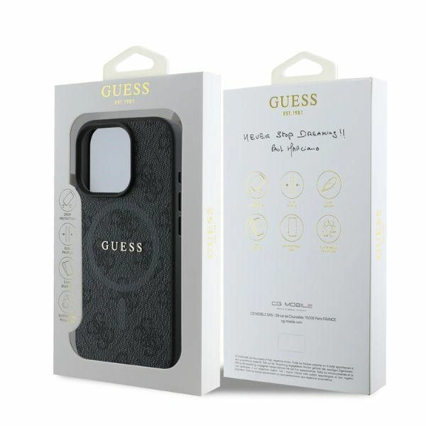 Kryt Guess GUHMP16LG4GFRK Apple iPhone 16 Pro hardcase 4G Ring Classic Logo MagSafe black
