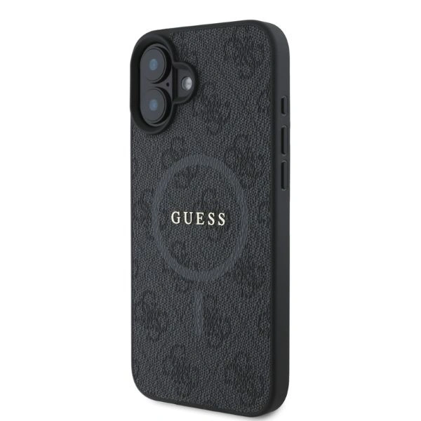 Kryt Guess GUHMP16SG4GFRK Apple iPhone 16 hardcase 4G Ring Classic Logo MagSafe black