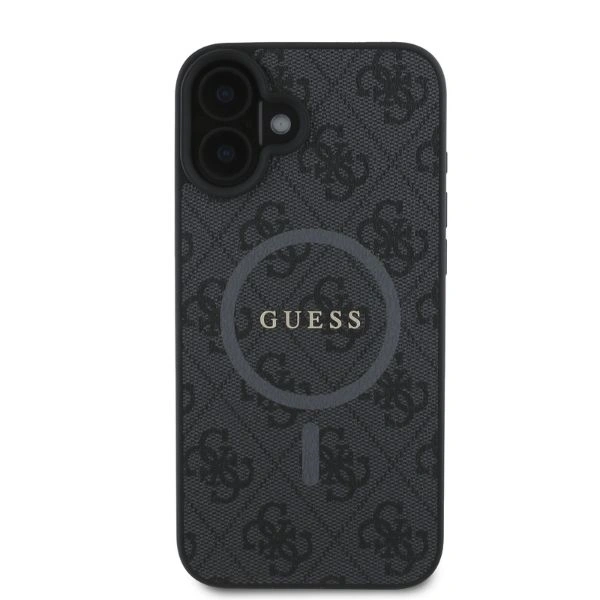 Kryt Guess GUHMP16SG4GFRK Apple iPhone 16 hardcase 4G Ring Classic Logo MagSafe black