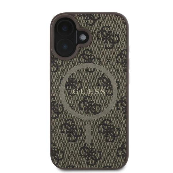 Kryt Guess GUHMP16SG4GFRW Apple iPhone 16 hardcase 4G Ring Classic Logo MagSafe brown
