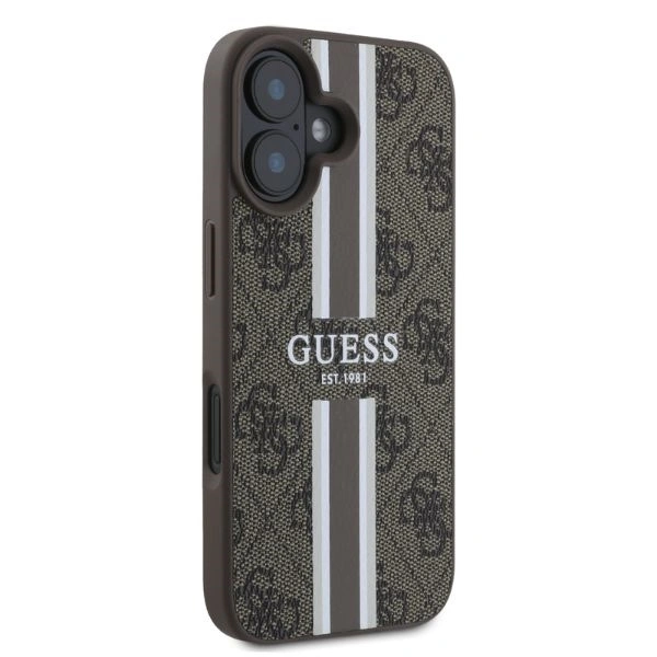 Kryt Guess GUHMP16SP4RPSW Apple iPhone 16 hardcase 4G Printed Stripes MagSafe brown