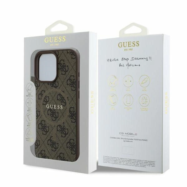 Kryt Guess GUHMP16XG4GFRW Apple iPhone 16 Pro Max hardcase 4G Ring Classic Logo MagSafe brown