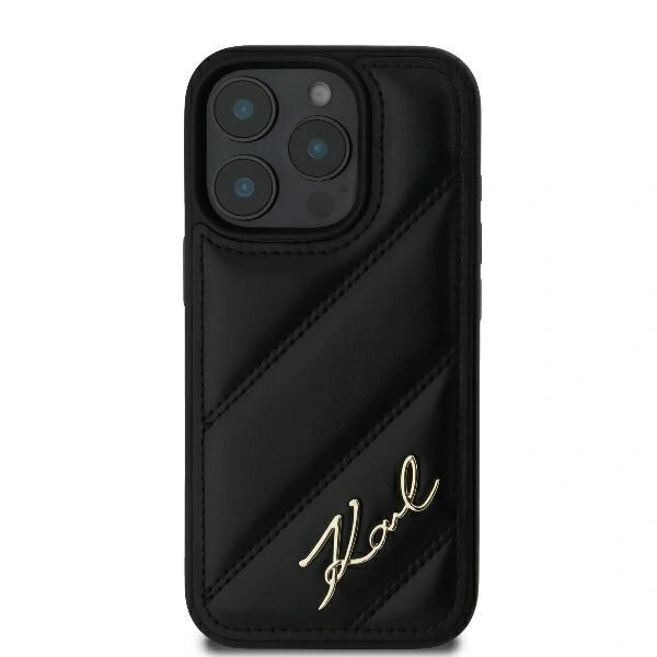 Kryt Karl Lagerfeld KLHCP16LPQDSMGK Apple iPhone 16 Pro hardcase Quilted Signature black