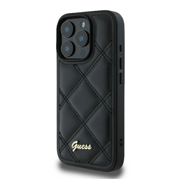 Kryt Guess GUHCP16LPSQSQSK Apple iPhone 16 Pro hardcase Quilted Metal Logo black