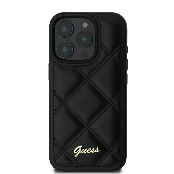 Kryt Guess GUHCP16LPSQSQSK Apple iPhone 16 Pro hardcase Quilted Metal Logo black