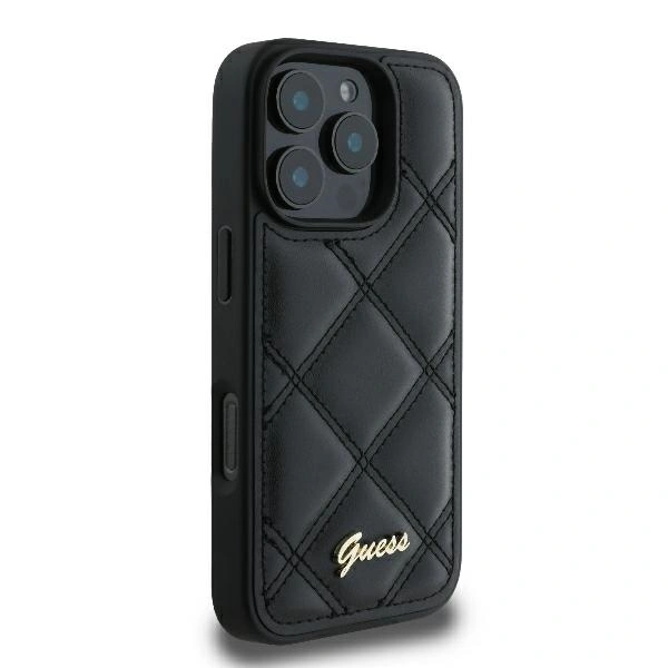 Kryt Guess GUHCP16LPSQSQSK Apple iPhone 16 Pro hardcase Quilted Metal Logo black