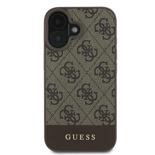 Kryt Guess GUHCP16MG4GLBR Apple iPhone 16 Plus hardcase 4G Bottom Stripe brown