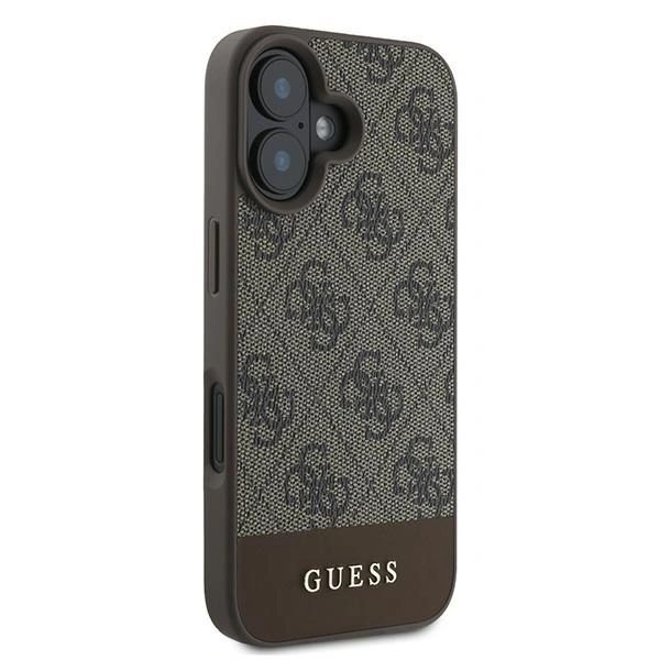 Kryt Guess GUHCP16MG4GLBR Apple iPhone 16 Plus hardcase 4G Bottom Stripe brown