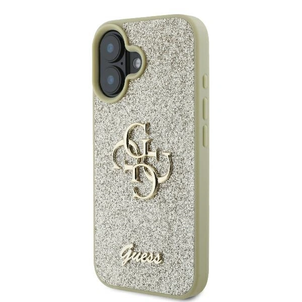 Kryt Guess GUHCP16MHG4SGD Apple iPhone 16 Plus hardcase Fixed Glitter Big 4G gold