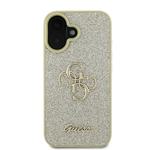 Kryt Guess GUHCP16MHG4SGD Apple iPhone 16 Plus hardcase Fixed Glitter Big 4G gold