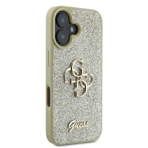 Kryt Guess GUHCP16MHG4SGD Apple iPhone 16 Plus hardcase Fixed Glitter Big 4G gold