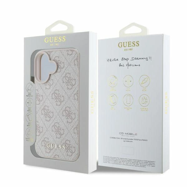 Kryt Guess GUHCP16SG4GFPI Apple iPhone 16 hardcase 4G Classic pink