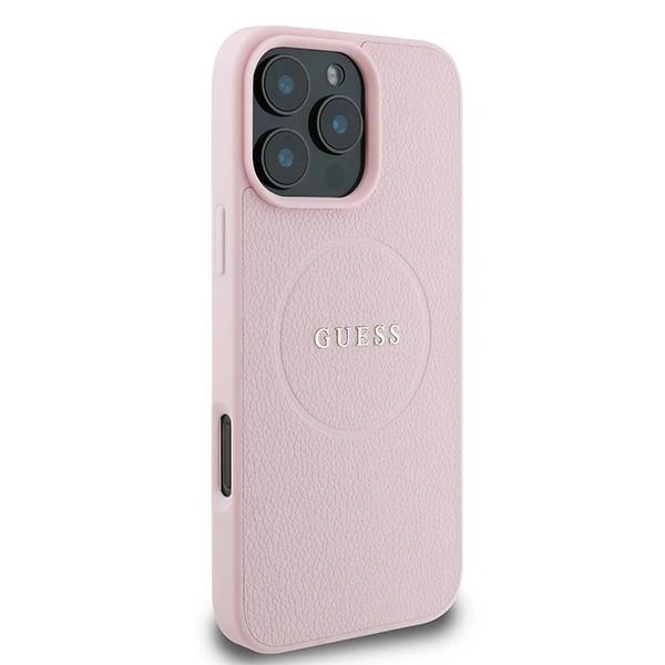 Kryt Guess GUHMP15XPGHSMMP Apple iPhone 15 Pro Max hardcase Grained Ring MagSafe pink