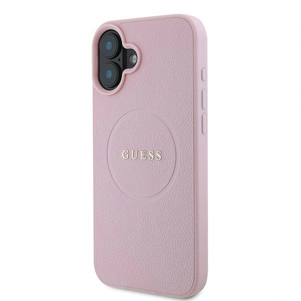 Kryt Guess GUHMP16MPGHSMMP Apple iPhone 16 Plus hardcase Grained Ring MagSafe pink