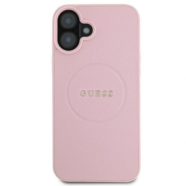 Kryt Guess GUHMP16MPGHSMMP Apple iPhone 16 Plus hardcase Grained Ring MagSafe pink