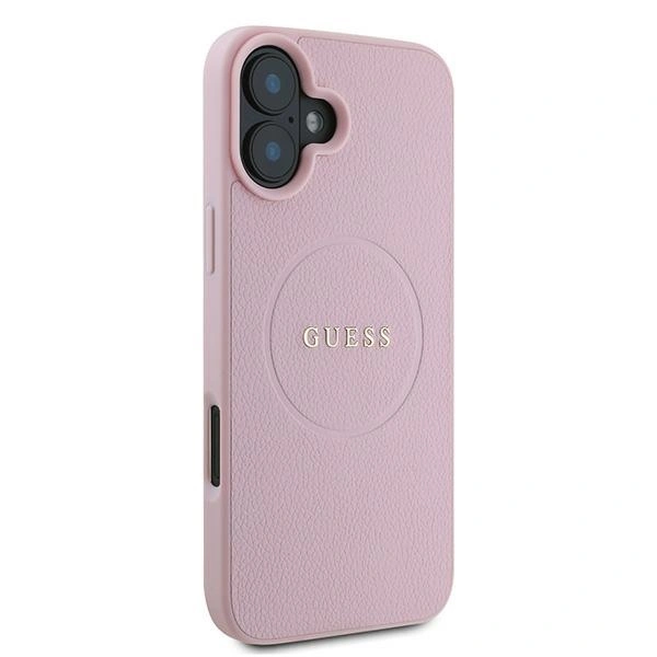 Kryt Guess GUHMP16MPGHSMMP Apple iPhone 16 Plus hardcase Grained Ring MagSafe pink