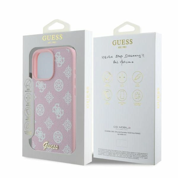 Kryt Guess GUHMP16XPGPYSP Apple iPhone 16 Pro Max hardcase Peony Script MagSafe pink