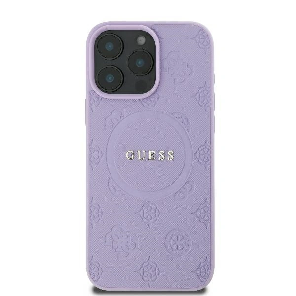 Kryt Guess GUHMP16XPSAPSMEU Apple iPhone 16 Pro Max hardcase Saffiano Peony Classic Logo MagSafe purple