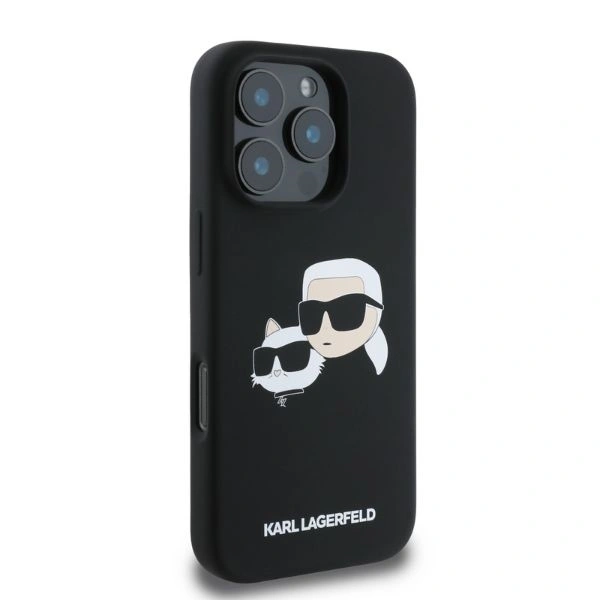 Kryt Karl Lagerfeld KLHMP16LSKCHPPLK Apple iPhone 16 Pro hardcase Silicone Double Heads Print MagSafe black