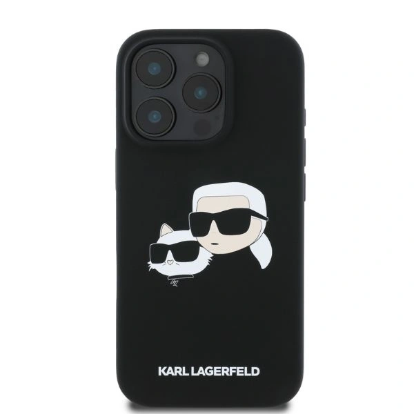 Kryt Karl Lagerfeld KLHMP16LSKCHPPLK Apple iPhone 16 Pro hardcase Silicone Double Heads Print MagSafe black