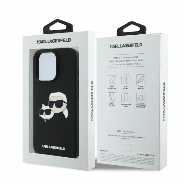 Kryt Karl Lagerfeld KLHMP16LSKCHPPLK Apple iPhone 16 Pro hardcase Silicone Double Heads Print MagSafe black