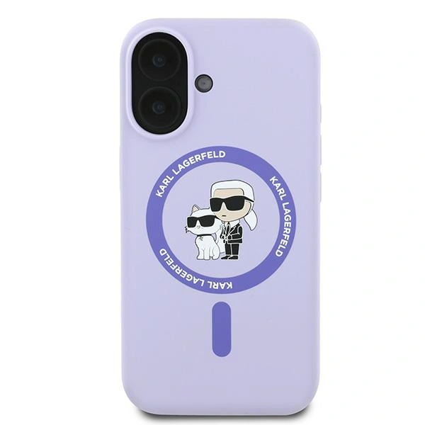 Kryt Karl Lagerfeld KLHMP16MSCMKCRHU Apple iPhone 16 Plus hardcase Silicone Karl&Choupette Heads Ring MagSafe purple