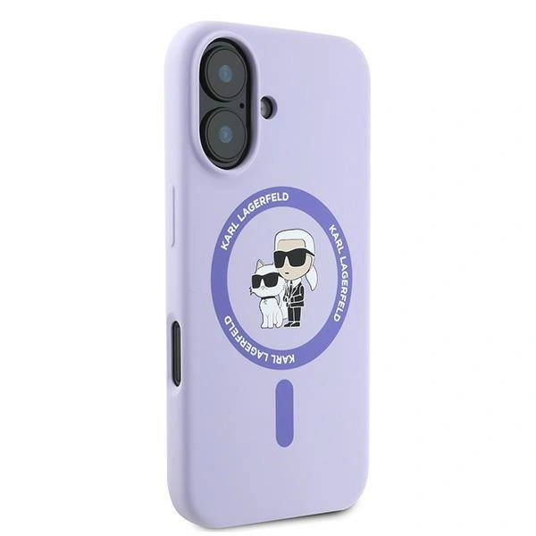 Kryt Karl Lagerfeld KLHMP16MSCMKCRHU Apple iPhone 16 Plus hardcase Silicone Karl&Choupette Heads Ring MagSafe purple