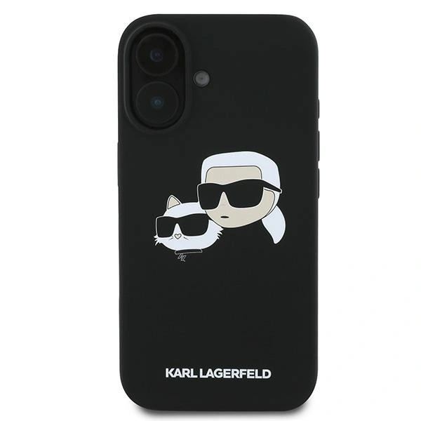 Kryt Karl Lagerfeld KLHMP16MSKCHPPLK Apple iPhone 16 Plus hardcase Silicone Double Heads Print MagSafe black