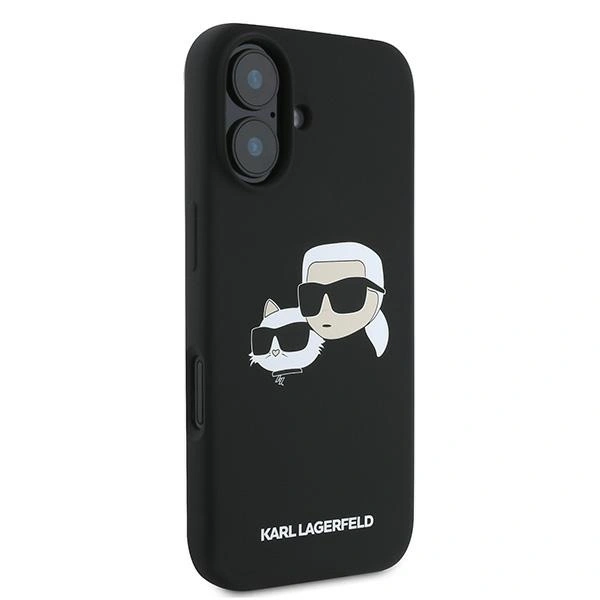 Kryt Karl Lagerfeld KLHMP16MSKCHPPLK Apple iPhone 16 Plus hardcase Silicone Double Heads Print MagSafe black