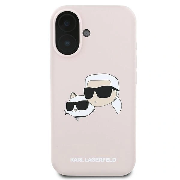 Kryt Karl Lagerfeld KLHMP16MSKCHPPLP Apple iPhone 16 Plus hardcase Silicone Double Heads Print MagSafe pink