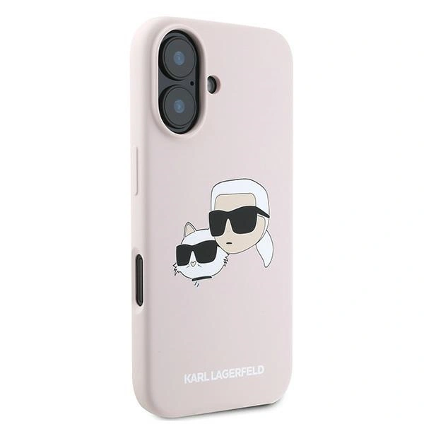 Kryt Karl Lagerfeld KLHMP16MSKCHPPLP Apple iPhone 16 Plus hardcase Silicone Double Heads Print MagSafe pink