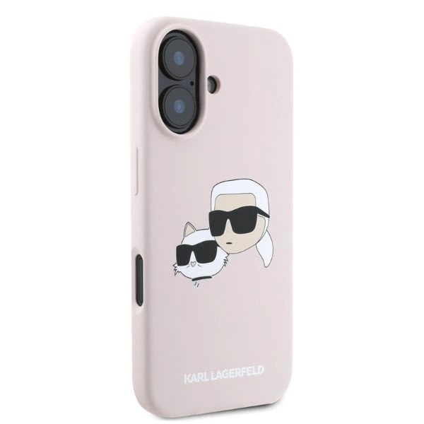 Kryt Karl Lagerfeld KLHMP16SSKCHPPLP Apple iPhone 16 hardcase Silicone Double Heads Print MagSafe pink