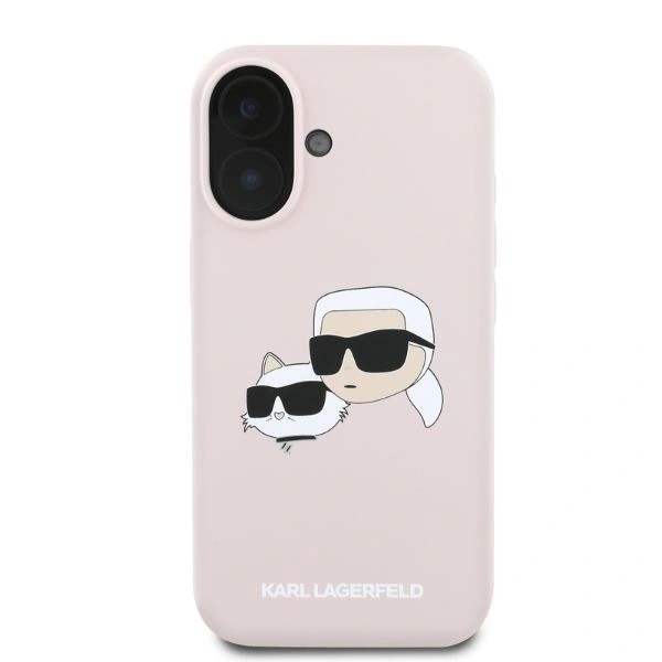 Kryt Karl Lagerfeld KLHMP16SSKCHPPLP Apple iPhone 16 hardcase Silicone Double Heads Print MagSafe pink