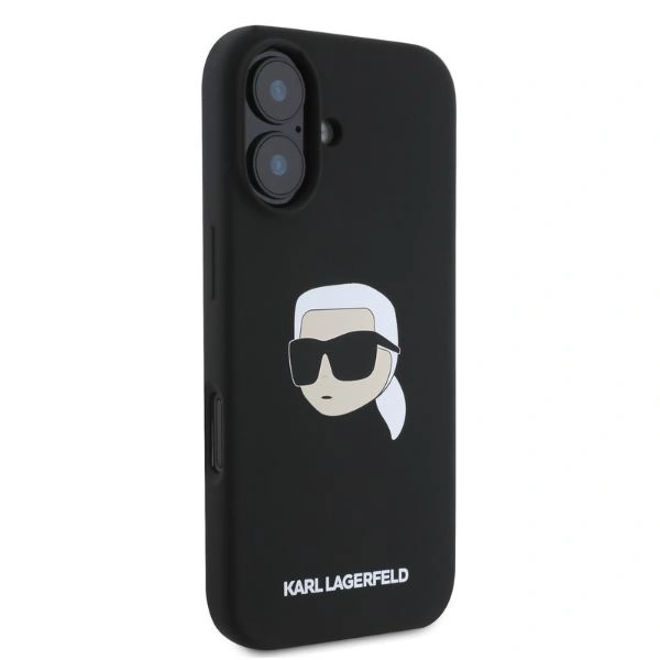 Kryt Karl Lagerfeld KLHMP16SSKHPPLK Apple iPhone 16 hardcase Silicone Karl Head Print MagSafe black