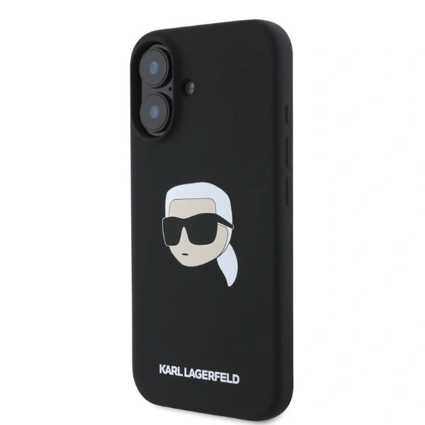 Kryt Karl Lagerfeld KLHMP16SSKHPPLK Apple iPhone 16 hardcase Silicone Karl Head Print MagSafe black
