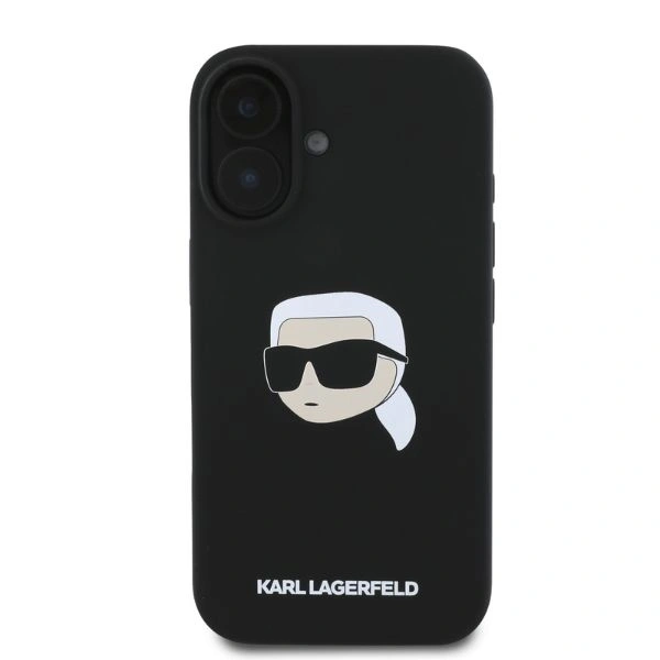 Kryt Karl Lagerfeld KLHMP16SSKHPPLK Apple iPhone 16 hardcase Silicone Karl Head Print MagSafe black