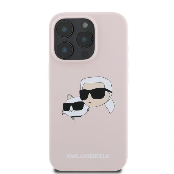 Kryt Karl Lagerfeld KLHMP16XSKCHPPLP Apple iPhone 16 Pro Max hardcase Silicone Double Heads Print MagSafe pink
