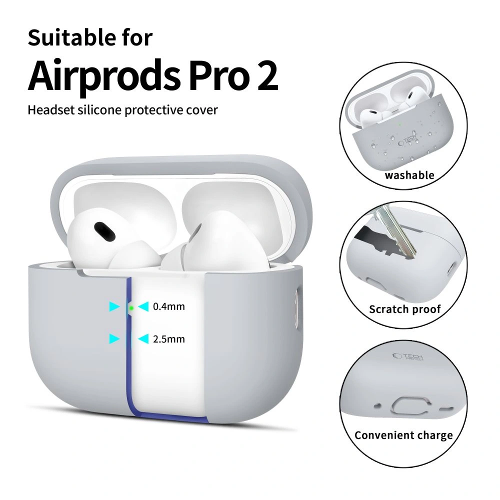 Kryt Tech-Protect Silicone Apple Airpods Pro 1 / 2 Crayon Grey