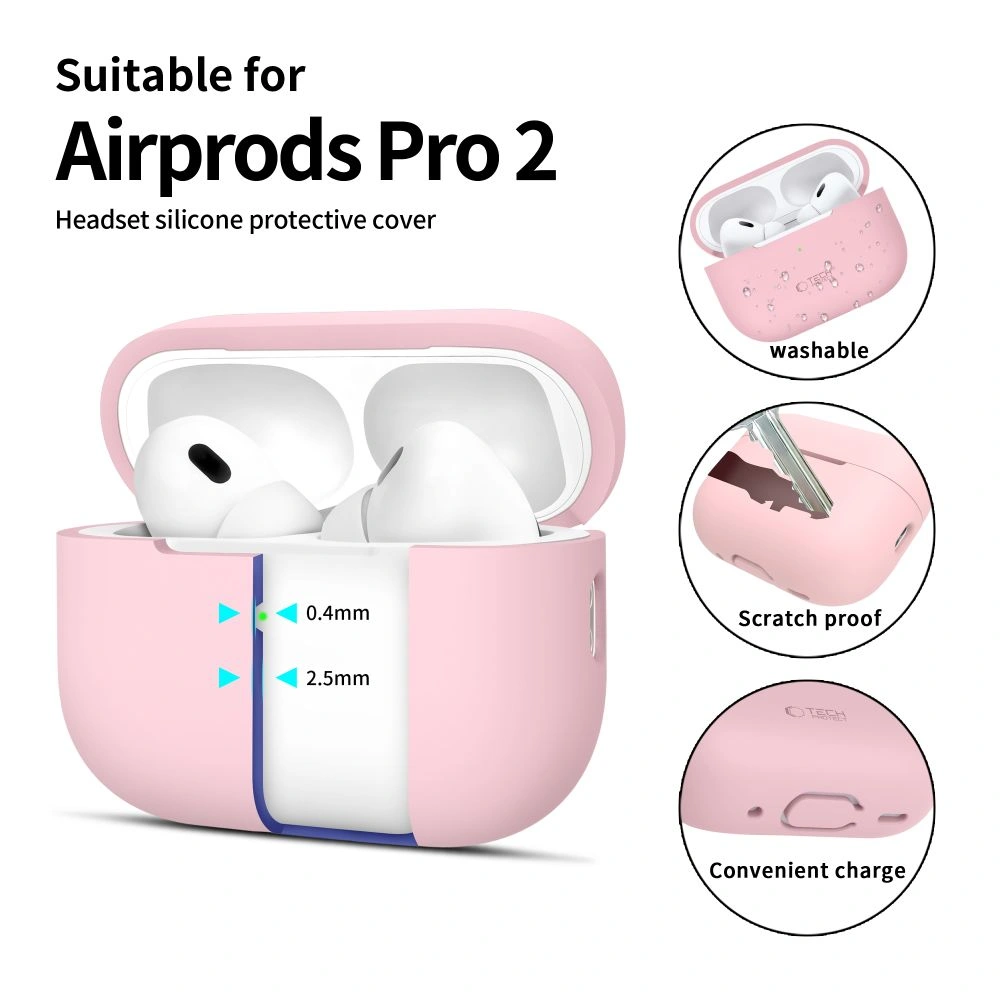 Kryt Tech-Protect Silicone Apple Airpods Pro 1 / 2 Dusty Pink