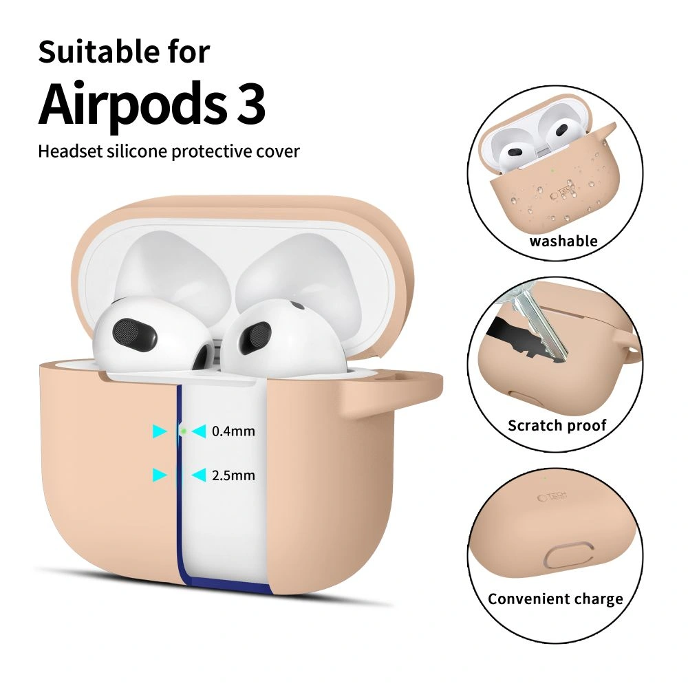 Kryt Tech-Protect Silicone Hook Apple Airpods 3 Caffe Latte
