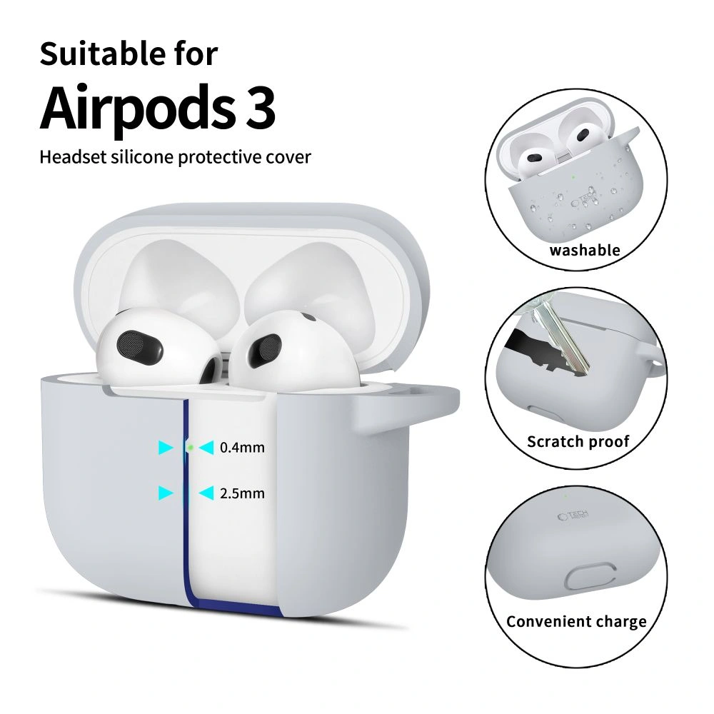 Kryt Tech-Protect Silicone Hook Apple Airpods 3 Crayon Grey