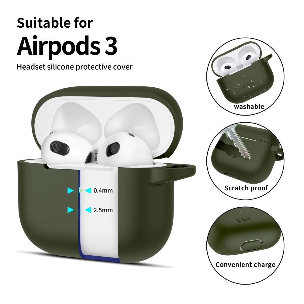 Kryt Tech-Protect Silicone Hook Apple Airpods 3 Olive Green