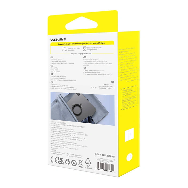 Baseus Tungsten Gold USB-C / USB-C cable 100W 1m (black)