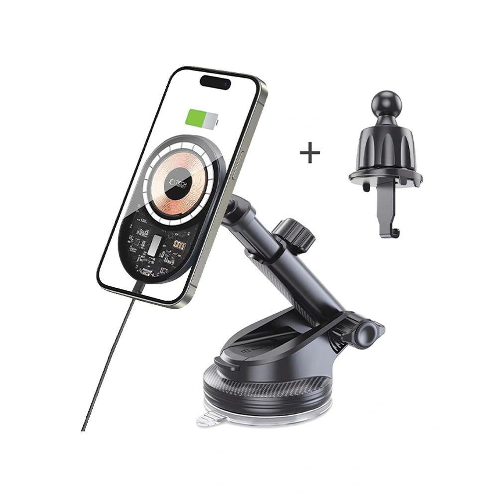 Držák do auta Tech-Protect MM15W-V6 Magnetic MagSafe Dashboard & Vent Wireless Charger 15W, Black